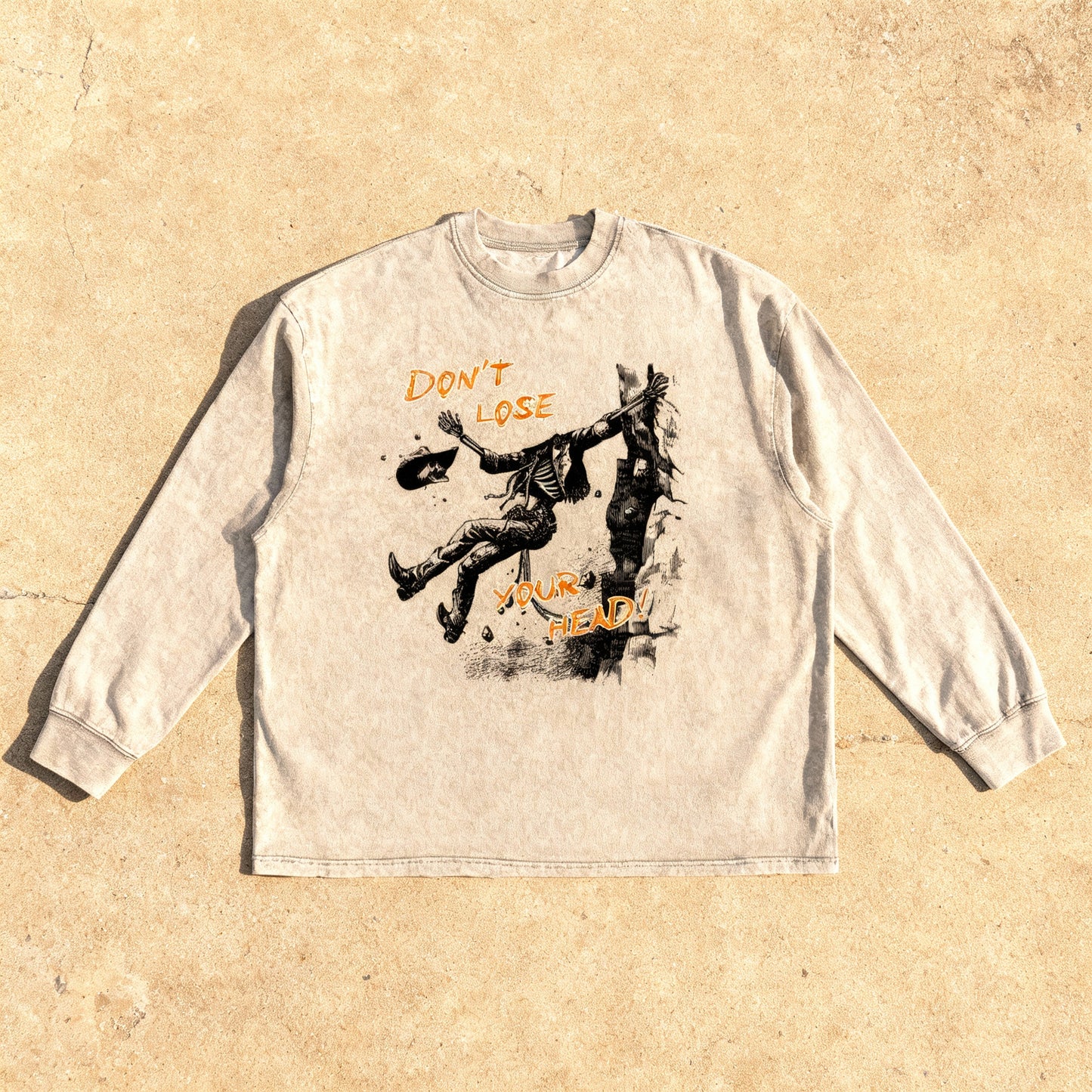 Don't Lose Your Head - Snow Washed Frayed Edge Tee