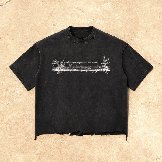 Road Less Traveled - Snow Wash Raw-Hem Boxy Tee