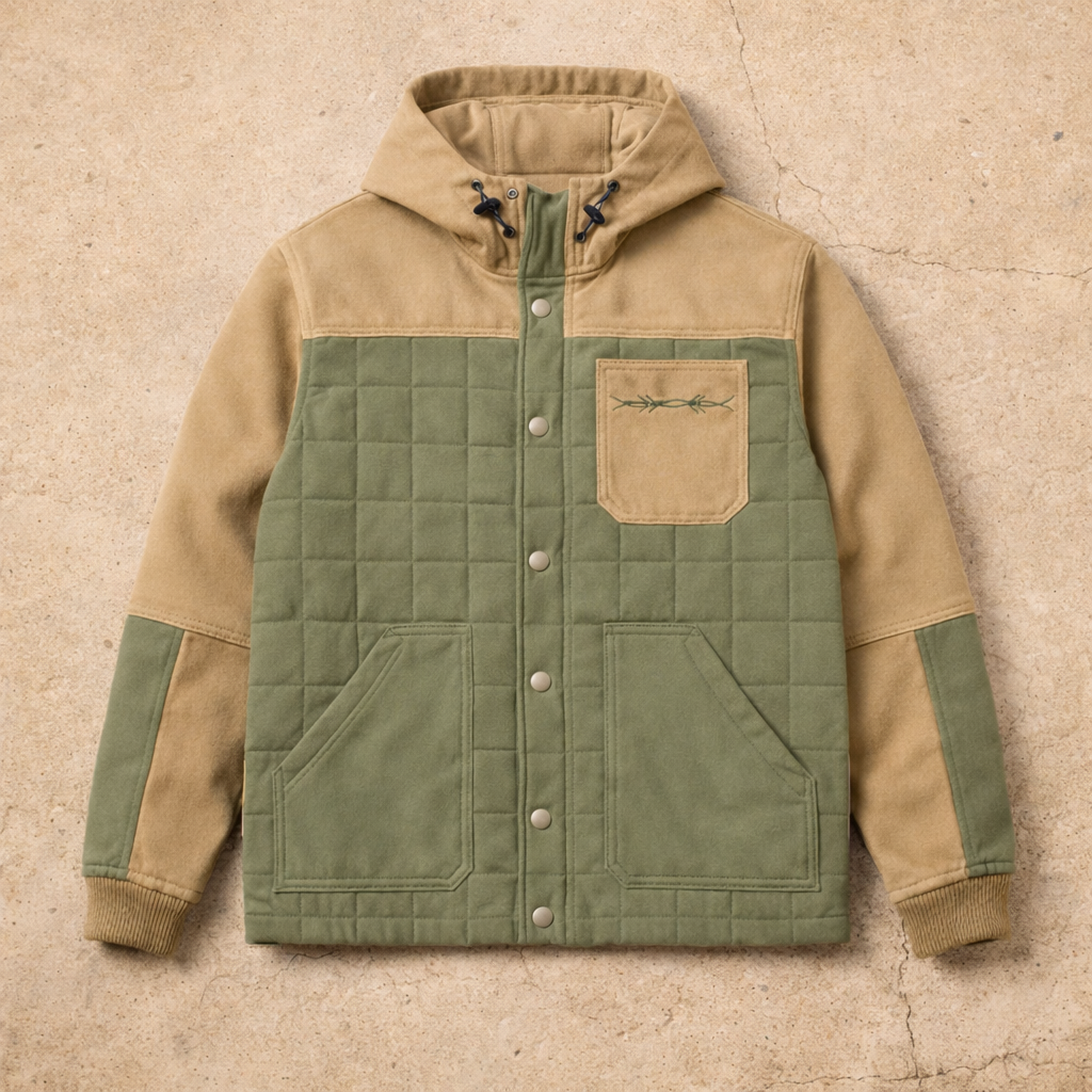 Sagebrush – Two-Tone Quilted Hooded Jacket