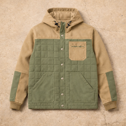 Sagebrush – Two-Tone Quilted Hooded Jacket